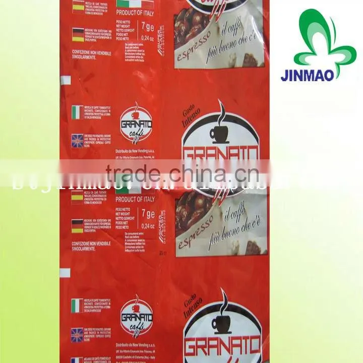 Coffee plastic packaging film roll or food package
