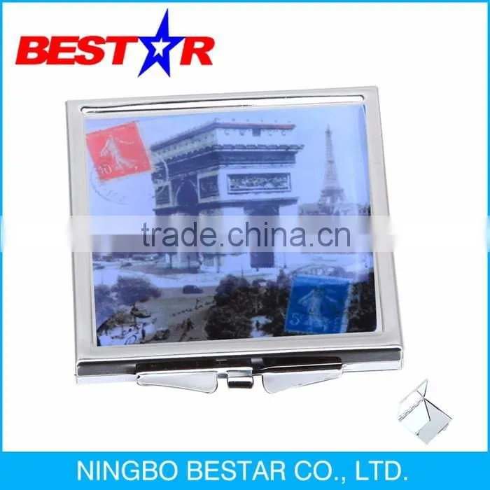 Promotional Metal Pocket Mirror with Epoxy logo