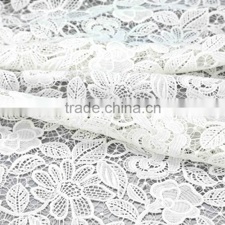 Professional OEM/ODM Manufactur japanese voile cutwork embroidery polyester lace fabric designs