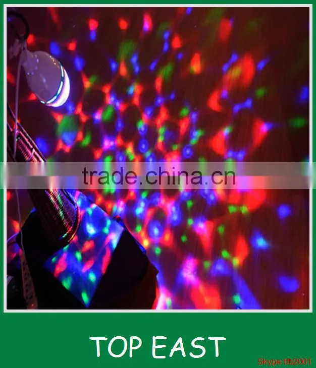 Hot selling new led bulb 3W E27 B22 RGB Crystal Ball Rotating light cheaper price