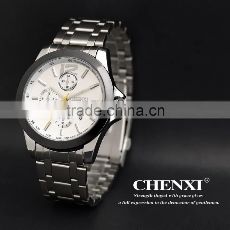 Wholesale stainless steel chain black color wrist watch for men
