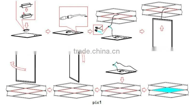 square flat led panel ceiling lighting 200*200