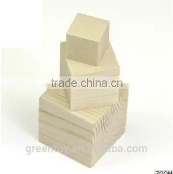 Blank Plain Wooden Blocks Made of Natural Hardwood, for Small and Large Diy Projects
