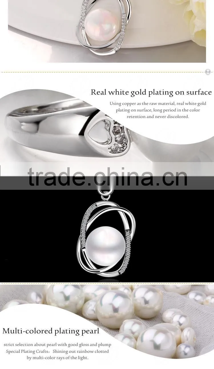 Graceful Binding Platinum Plating Wedding Bridal Imitation Pearl Wholesale Charms Pendant