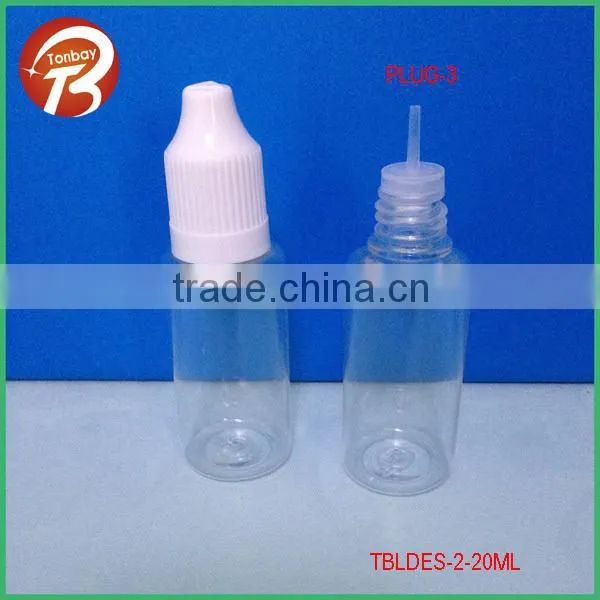 8ml empty e liquid nicotine PET clear plastic dropper bottle with long thin tip& white childproof cap