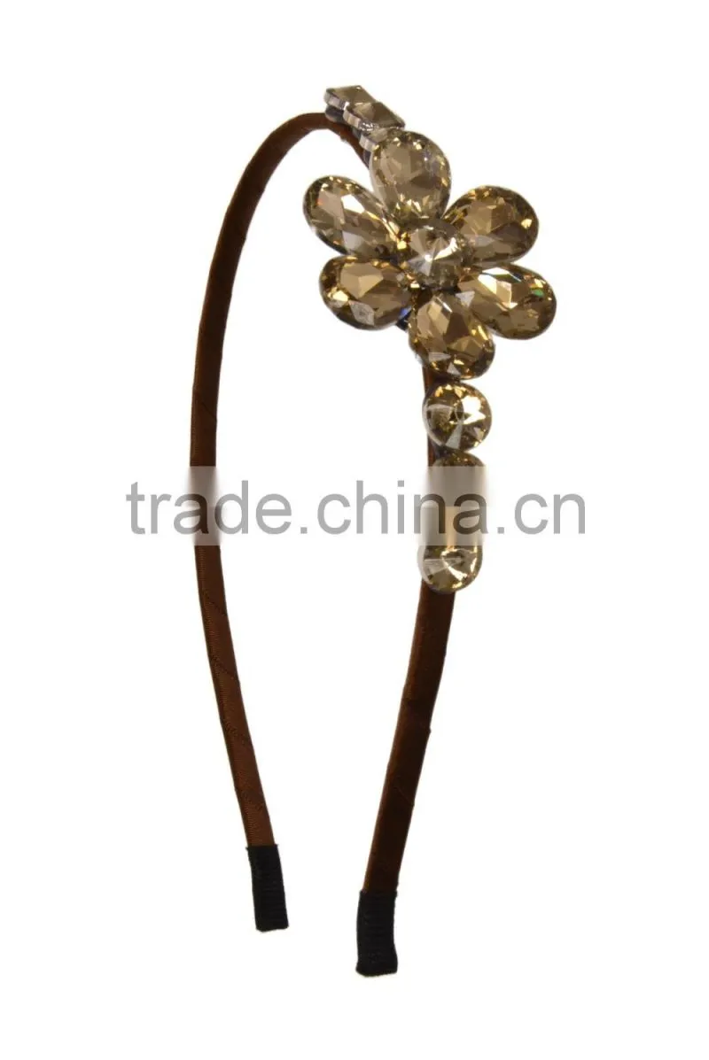 Faux Gemstone Flower Hairband/Heanband