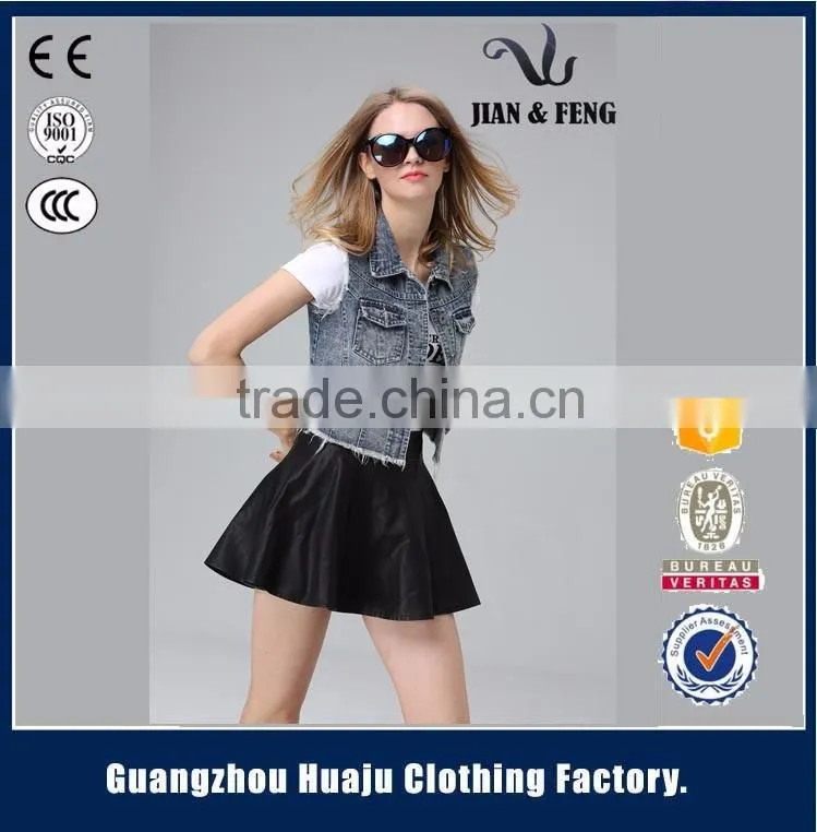 2016 new style female sleeveless denim vest for sale