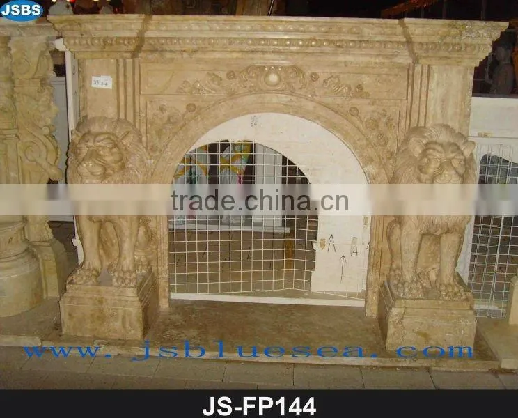 Marble Fireplace with Lion face JS-FP010Y- more photos for chosing!