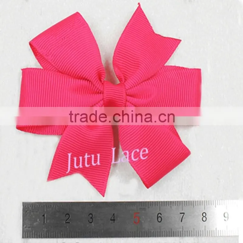 Low-priced grosgrain 8cm ribbon bow with hair clips in 40colors- children girl hair accessories clips