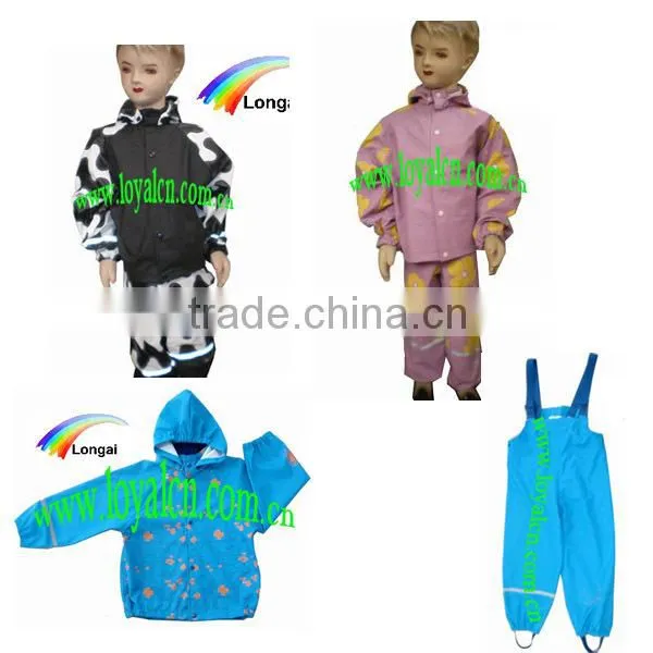 allover print children nylon rain suit