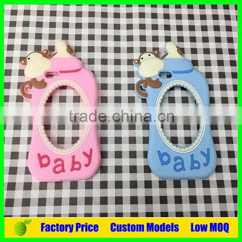 Monkey baby feeder custom Silicone mobile 3d phone case for Iphone 6 6plus cell phone back cover case