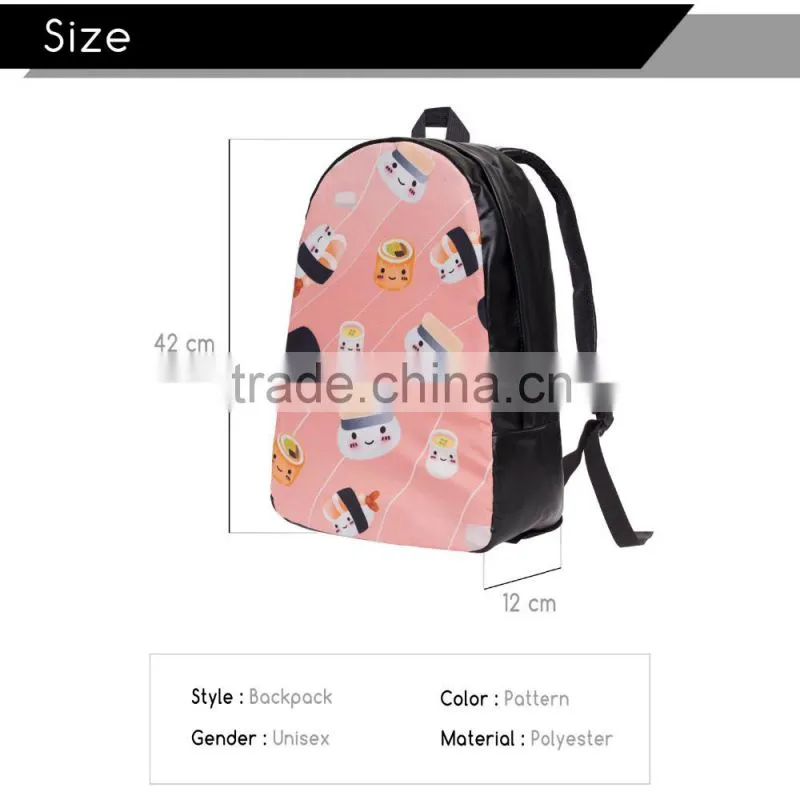 New Design 3D Print High Quality Custom Bag Pack Backpack for Girls