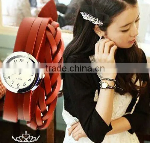 Promotion! Cow leather watches,women watches , ROMAN rivets leather bracelet watch
