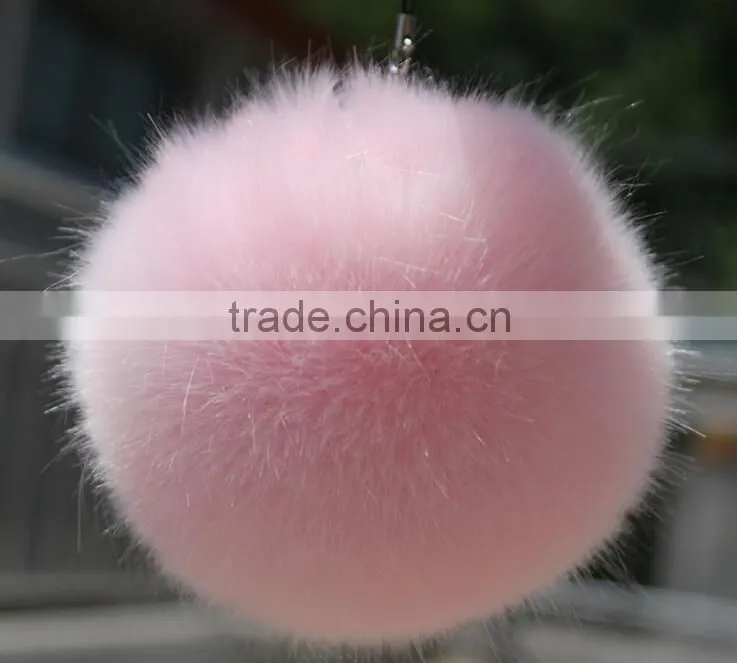 Hot sale fake rabbit Fur balls Unisex Keyring 9cm Size Fashion accessories