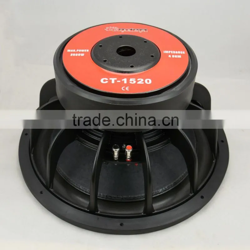 Cometa CT-1520 15inch 2500W dual voice coil best car powest subwoofer/car audio subwoofer