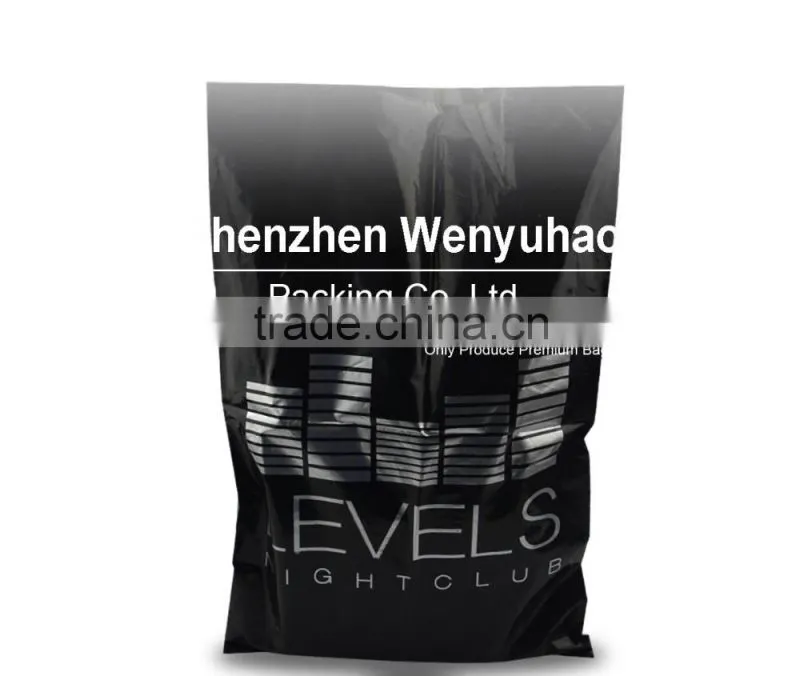 shock resistant PE black garbage packing bag , rubbish bag with custom logo