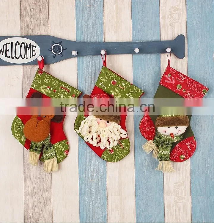 SJ-6800 Customized Xmas decoration Socks Small felt snowman stocking