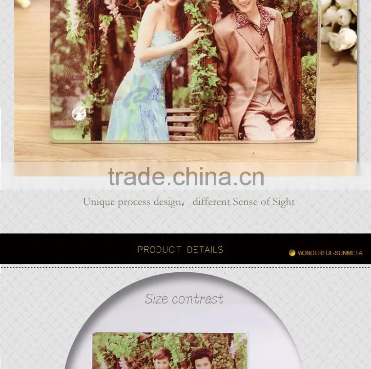 Sunmeta factory directly blank sublimation glass photo frame BL-16