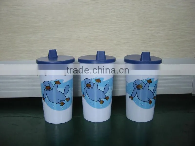 500ml plastic drinking cup with lid for kids