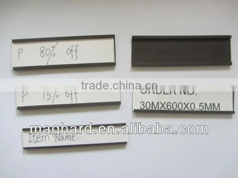 C profile magnetic strip label holder
