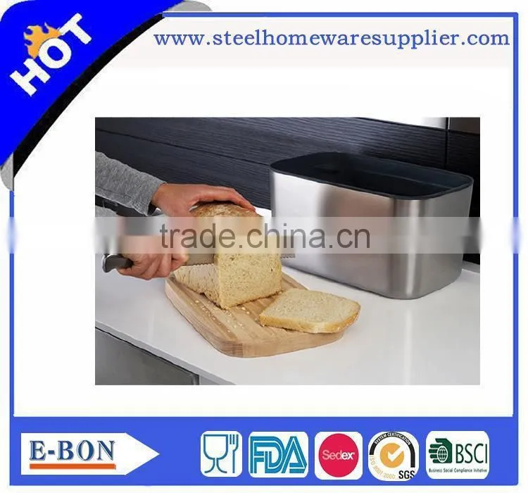 Modern design stainless steel wooden bread box