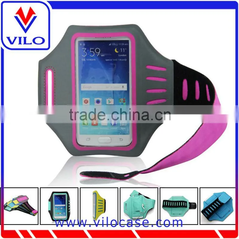 2015 soft lycra sports running armband with PVC window