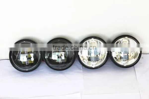 2 x Motorcycle Black LED Auxiliary fog passing lights 4.5" led auxiliary light for harley