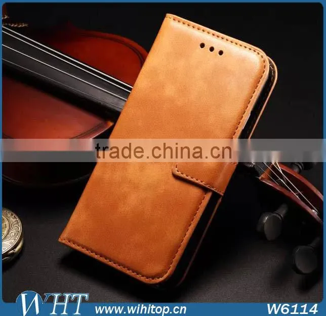 Retro Leather Sublimation Case for iPhone 6 Plus, Wallet Flip Case for iPhone 6 Wholesale