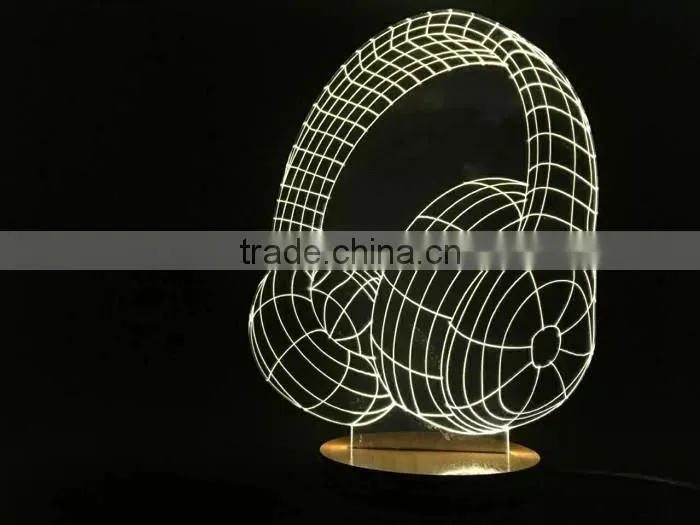Innovative Headphone Shape 3D LED Lamp
