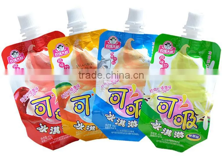 Yason resuable fruit juice spout pouches bear with 120deg sterilization process stand up pouch with spout pouch bottom gusseted