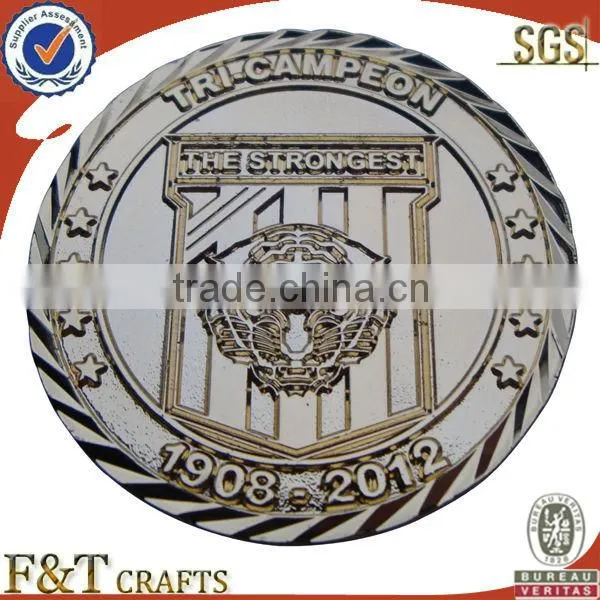 Custom metal fake gold souvenir coin with flower