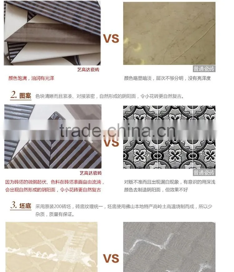 20x20cm porcelain rustic bathroom tile design metal glazed decorative kitchen wall floor tile