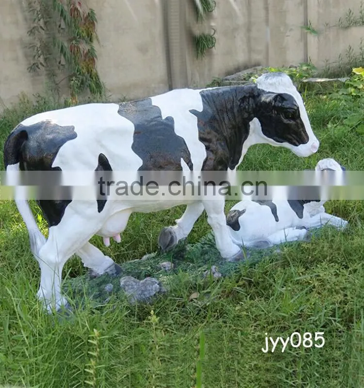 Wholesale garden decoration resin life size cow statue