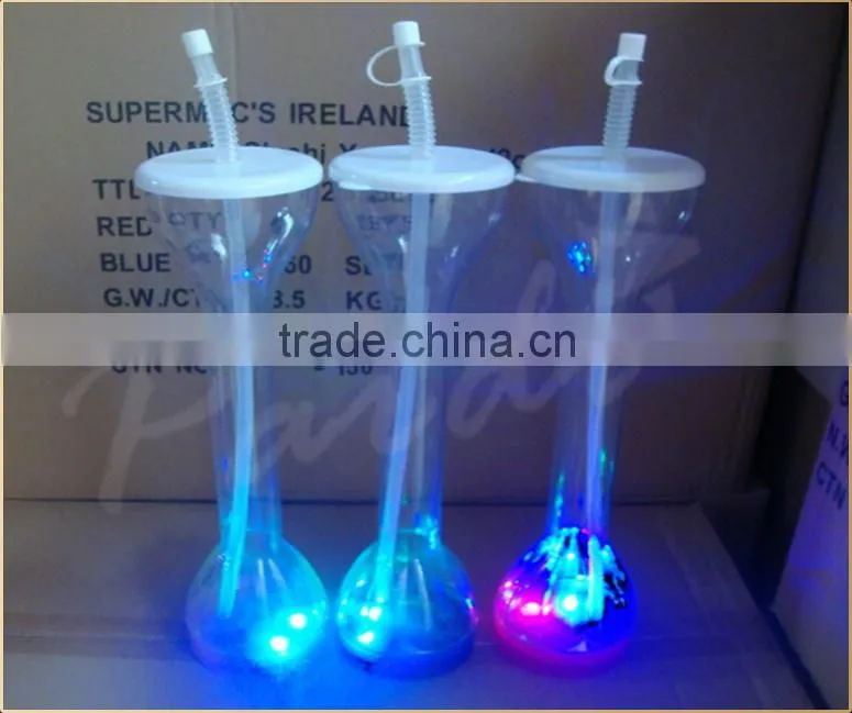 2015 Led flashing yard glass/light up yard glass/led yard glass