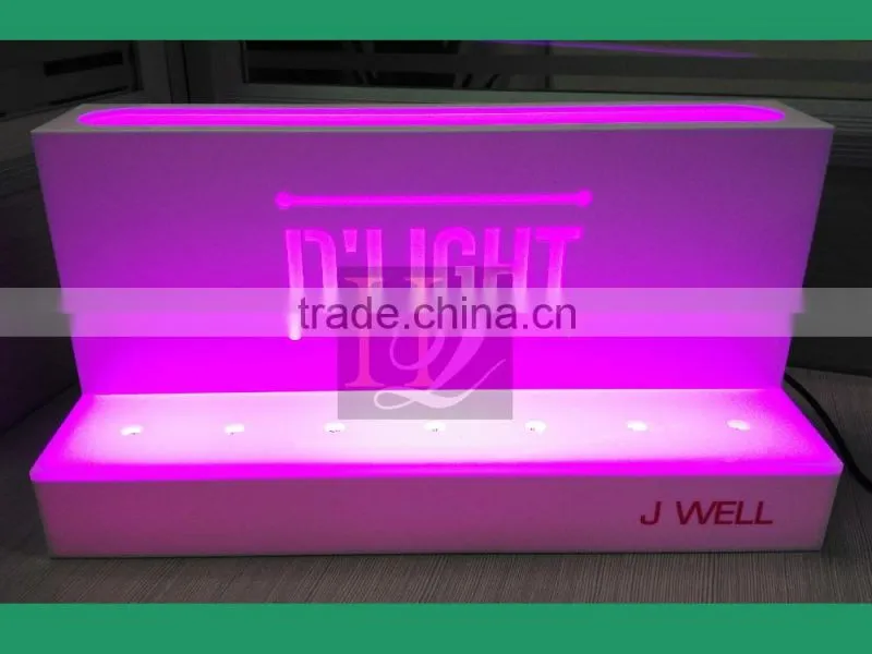 acrylic makeup display stand with different color LED light