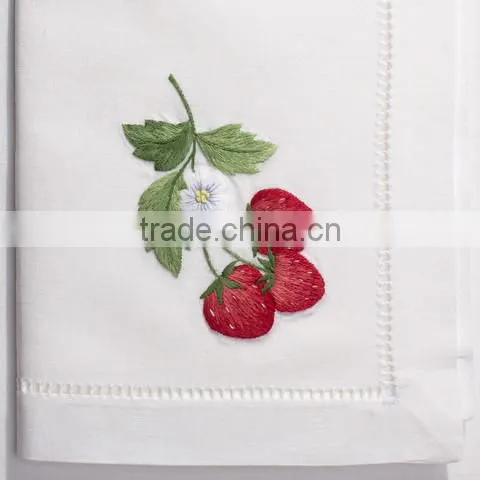hand embroidery napkin,hemstitch napkin,linen napkin