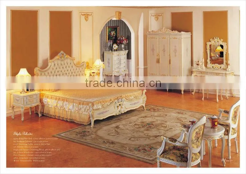 European palace royal bedroom furniture- Rococo style furniture