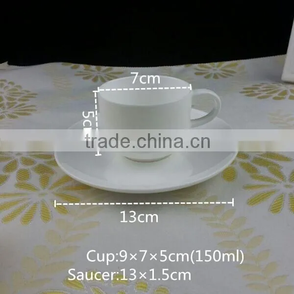 150ml Italian Espresso Coffee Cup with Saucer 250ml Round Shape Green Color Ceramic Bone China Cup With Saucer