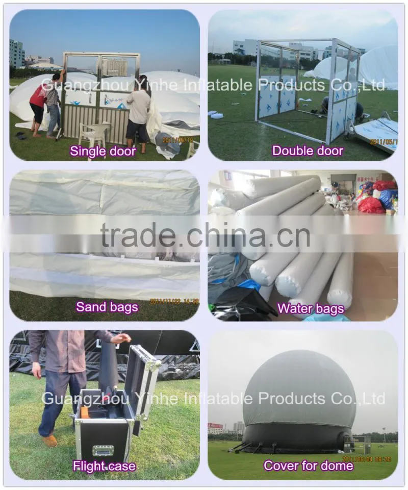 Giant white inflatable marquee projection tent, inflatable sphere dome for parties and events