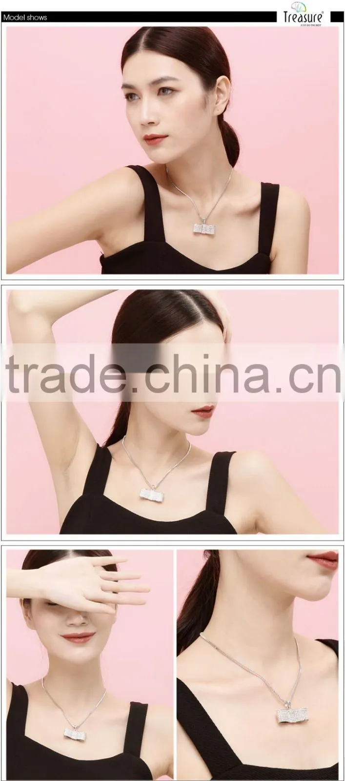 Foreign trade big-name fashion jewelry temperament full of diamond alloy necklace silver necklace wholesale European and America
