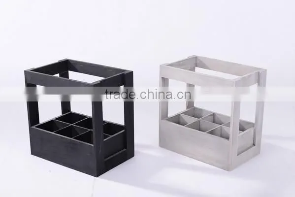 Wholesale 6 Bottles Wooden Box Wine Holder