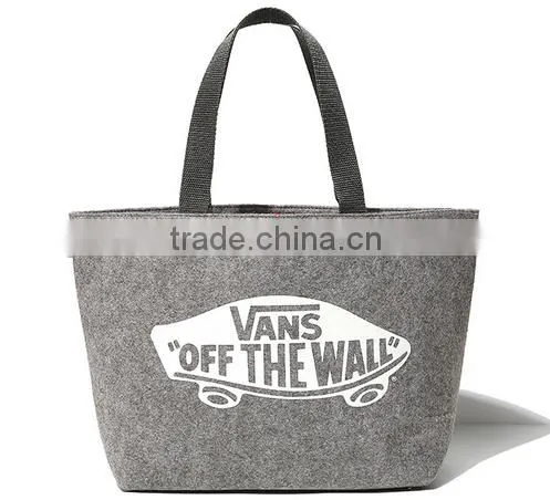 Grey felt letters minimalist high-capacity material shopping bag ladies laptop bags