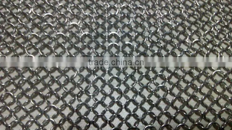 golden color stainless double circular ring meshes for custains