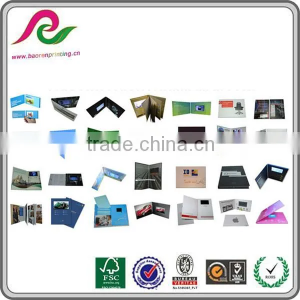Newest Customized Printing Paper Cover LCD Video Greeting Card Video Book