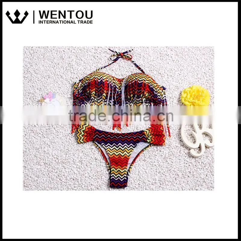 New Arrival Women Sexy Tassel Spa Bikini Swimsuit
