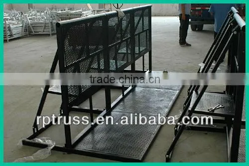 RP Black color Aluminum Mojo barricade with Pass-through gate
