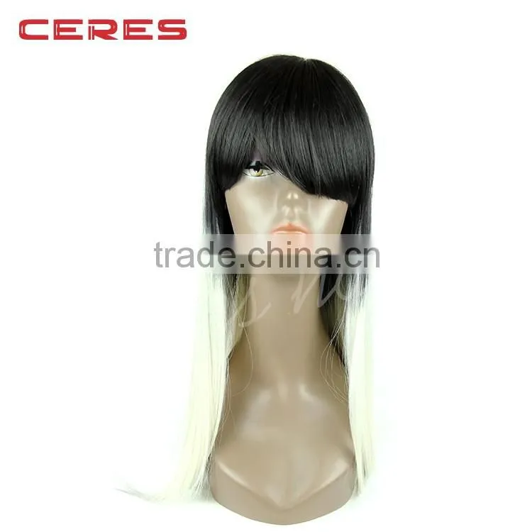 dark root white ombre wig synthetic hair Japanese high temperature fiber synthetic wig straight long wig