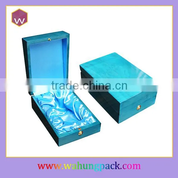 Hand Craft Blue MDF Perfume Box Bottle Beautiful Packaging Perfume Box Custom