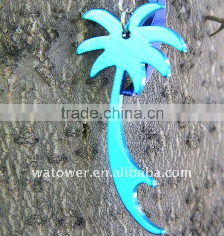 Watower leaf shape Aluminium Bottle promotional Opener Keychain