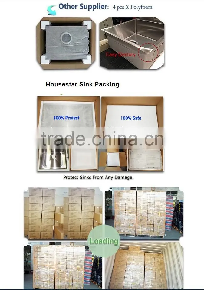 SUS304 Handmade Undermount Single Bowl Handmade Bar Sink Made in China
